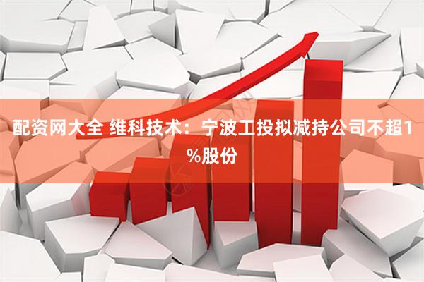 配资网大全 维科技术：宁波工投拟减持公司不超1%股份